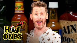 Macaulay Culkin Is Up For a Goof While Eating Spicy Wings
